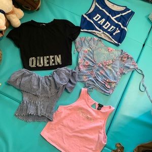 Bundle of five crop tops sugar thrillz fashion nova daddy